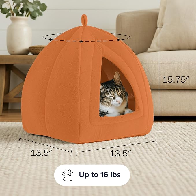 CILIFER® Cat Pet Bed. Igloo- Soft Indoor Enclosed Covered Tent/House for Cats. Kittens. and Small Pets with Removable Cushion Pad.