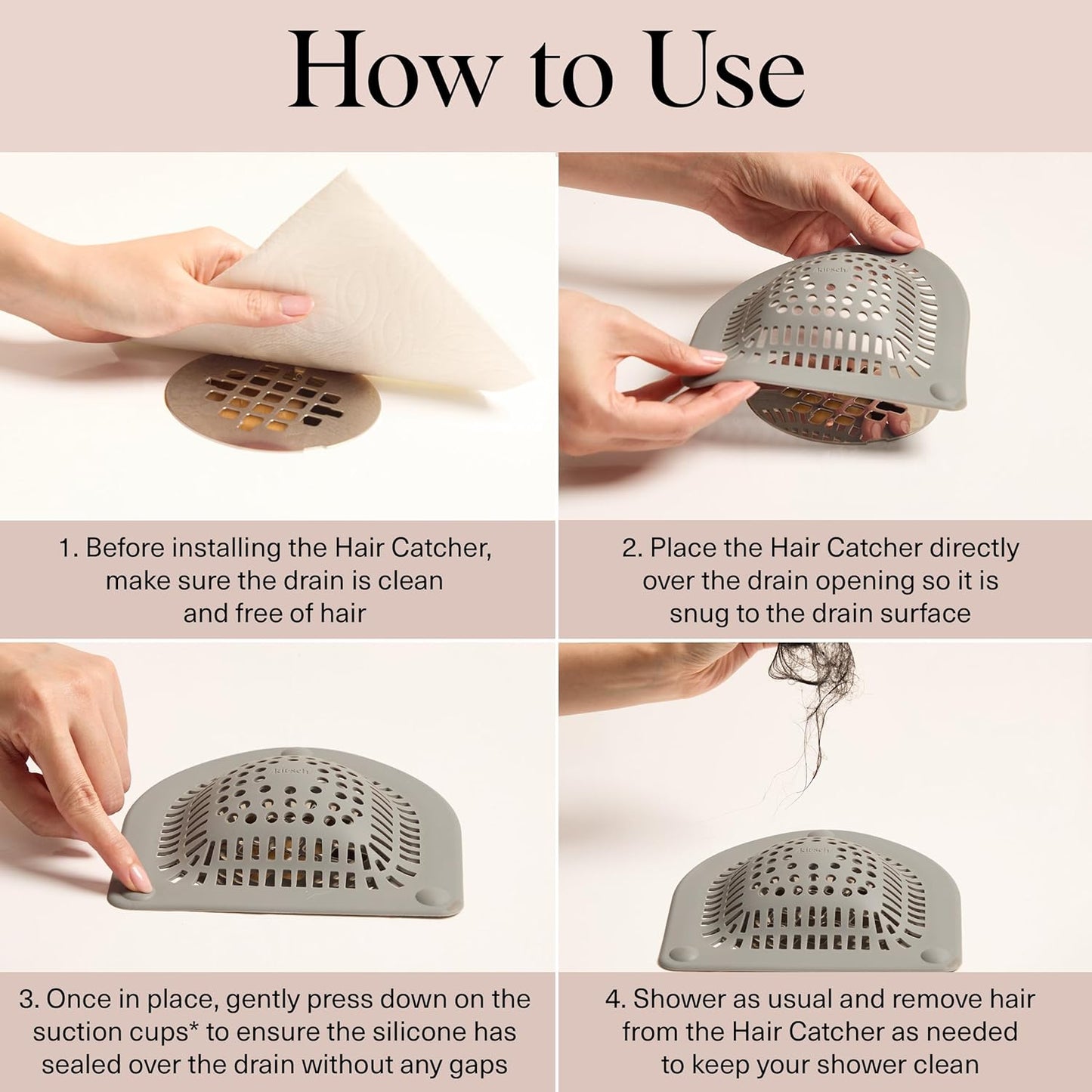 Silicone Shower Drain Hair Catcher