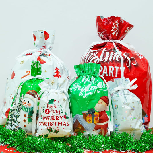 CILIFER® Christmas Bags with Drawstring - Pack of 30.
