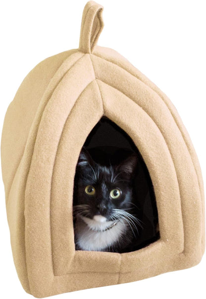 CILIFER® Cat Pet Bed. Igloo- Soft Indoor Enclosed Covered Tent/House for Cats. Kittens. and Small Pets with Removable Cushion Pad.