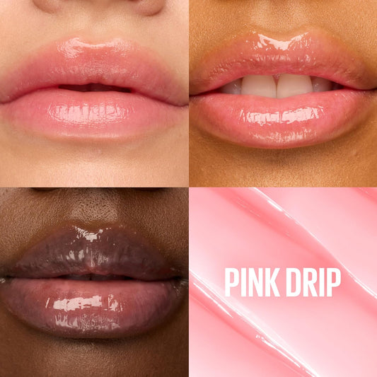 LUHAKA® Lifter Glaze Oil Balm with Hyaluronic Acid and Hydrating Oil Blend. Lip Balm with 24HRs of Smooth. Moisturizing Shine. Pink Drip (Sheer Baby Pink)