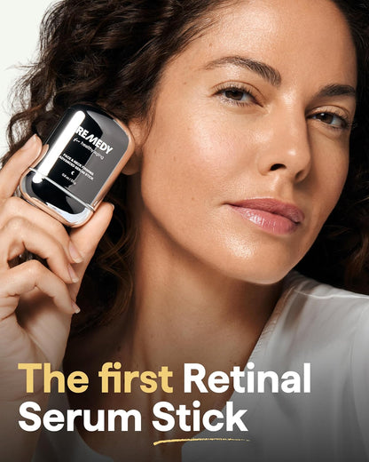 REMEDY Face & Neck Firming Retinal Serum Stick for Crepey Skin | Retinaldehyde. Peptides & CoQ10 Visibly Firms Skin. Tightening & Smoothing. Fragrance Free. By Dermatologist Dr. Shah. 0.8 oz