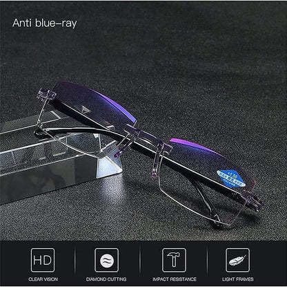 CZTICLE® Dual Focus Glasses.1.0-4.0 Progressive Reading Glasses for Women Men. Anti Reflective Clear Adjusting Glasse
