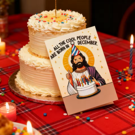 CILIFER® Funny Jesus Greeting Card With Envelope Funny Joke Notecard Celebration Family Friends Religious Birthday Card For Adults Lovers