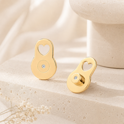 14K Yellow Gold Plated Lobe Lifters for Heavy Earrings for Women - Earring Backs for Droopy Ears