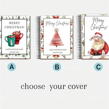 CILIFER® Christmas Gift Card Book. 5x7 Inch Colorful Spiral Bound Card Book . Christma Gift Cards Books Holder. DIY Personalized Xmas Gifts for Family. Friends. Students