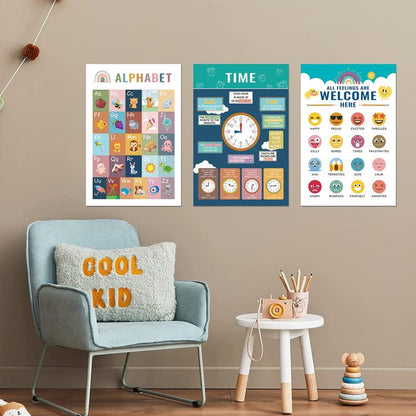 CILIFER® 16 Boho Educational Posters for Toddlers