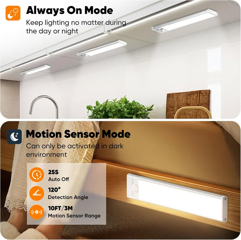 CZTICLE® Rechargeable Motion Sensor Under Cabinet Lights