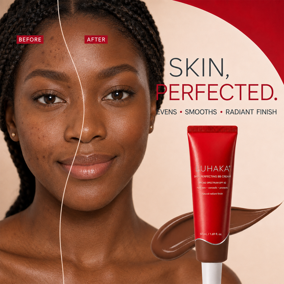 LUHAKA® Perfect Cover BB Cream | SPF 42 PA+++（1.69 oz）