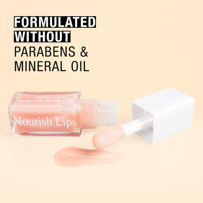 LUHAKA® Lip Oil with Hyaluronic Acid, glossy lip oil designed to hydrate & nourish lips while bringing out their natural color, Light Pink.（2 pieces）