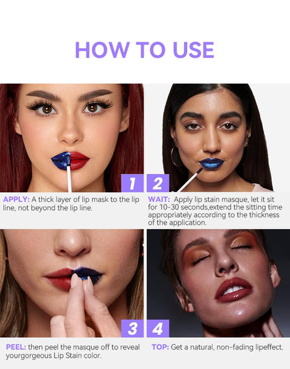 LUHAKA®Smudge-proof Tear-On Lip Gloss for a Splash! Lip Stain Masque