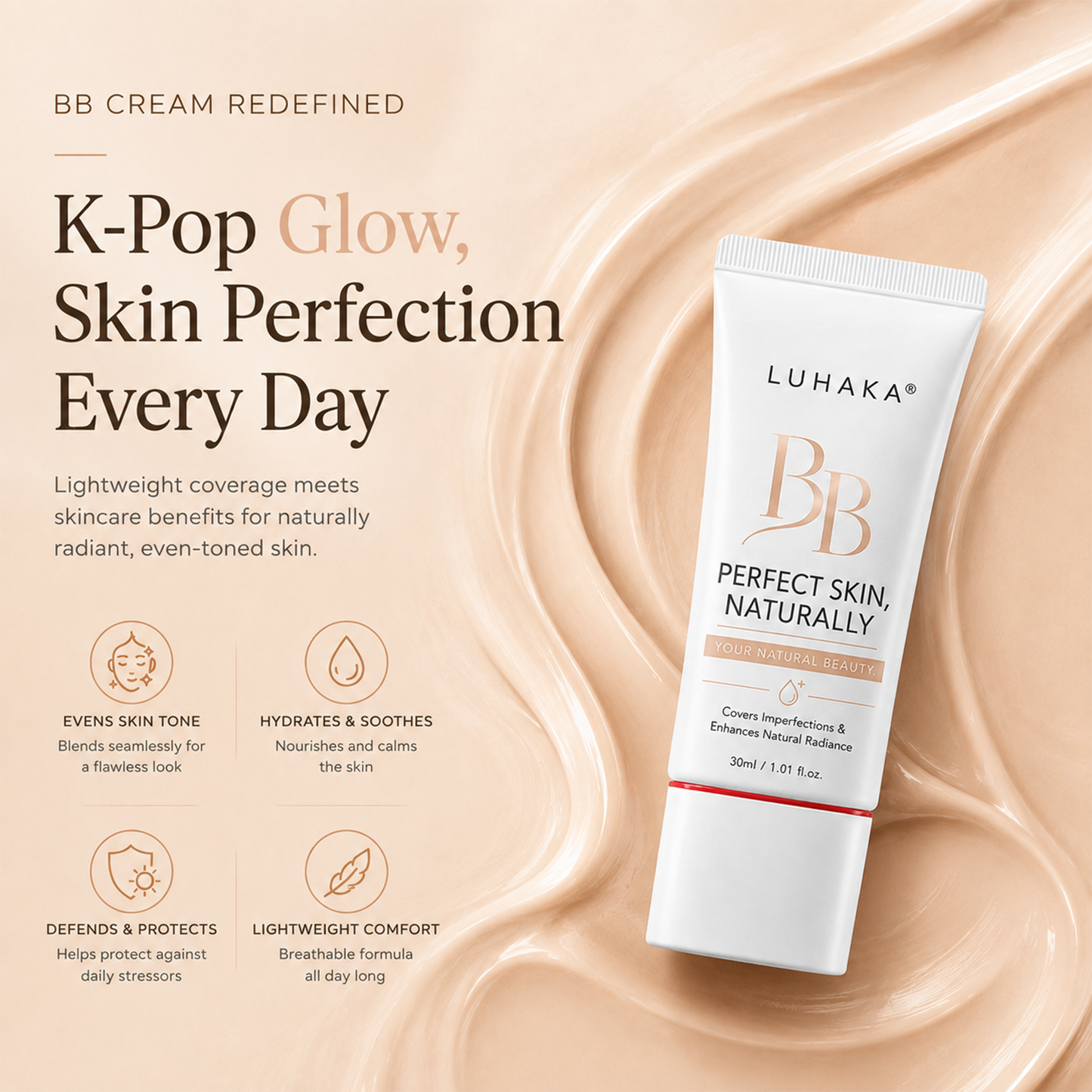 LUHAKA® Skin Blemish Balm Intensive Coverage BB Cream