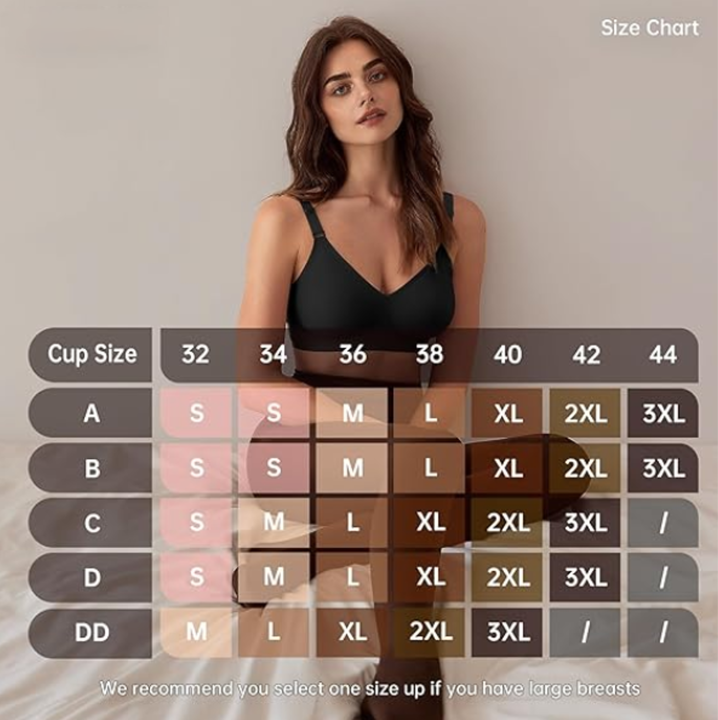 SFRCORD® Wireless V Neck Bra with Front-Adjustable Straps