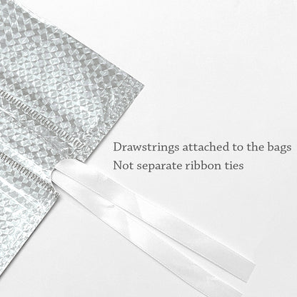 CZTICLE® Aluminum Foil Christmas Holiday Drawstring Gift Bags for Party Favors, Goodie Bag, Treats, Gift Wrap, Parties