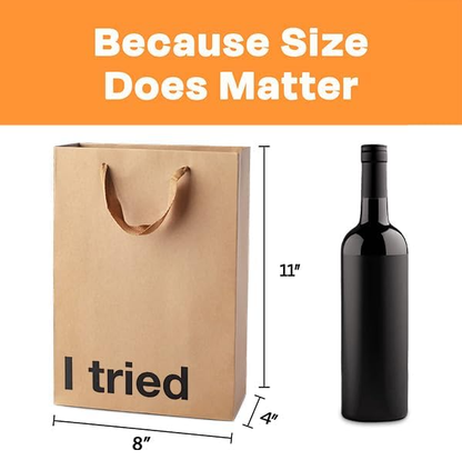 CILIFER® MilkToast Brands Funny Gift Bags. 11 x 8 x 4 Size. Just Smile And Say You Love It. Pack of 2 Brown Kraft Paper Bags with Sarcastic Phrases. Funny Gift Bags for Christmas and White Elephant Gifts