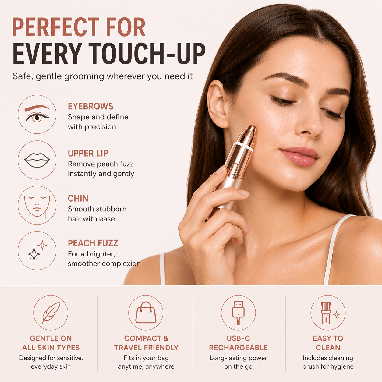 SilkyTrim – 2-in-1 Eyebrow & Facial Hair Trimmer
