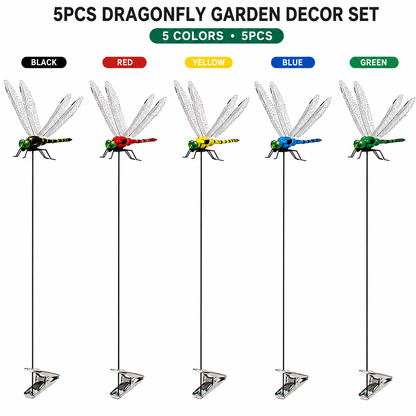 12-Pack Outdoor Dragonfly Clips – Chemical-Free Visual Bug Deterrent for Garden, Patio & Camping