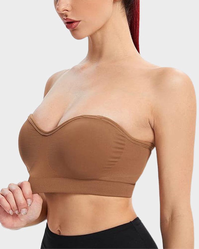 SFRCORD® Strapless Bras Non-Slip Silicone Padded Bandeau Bra(2 Pack)