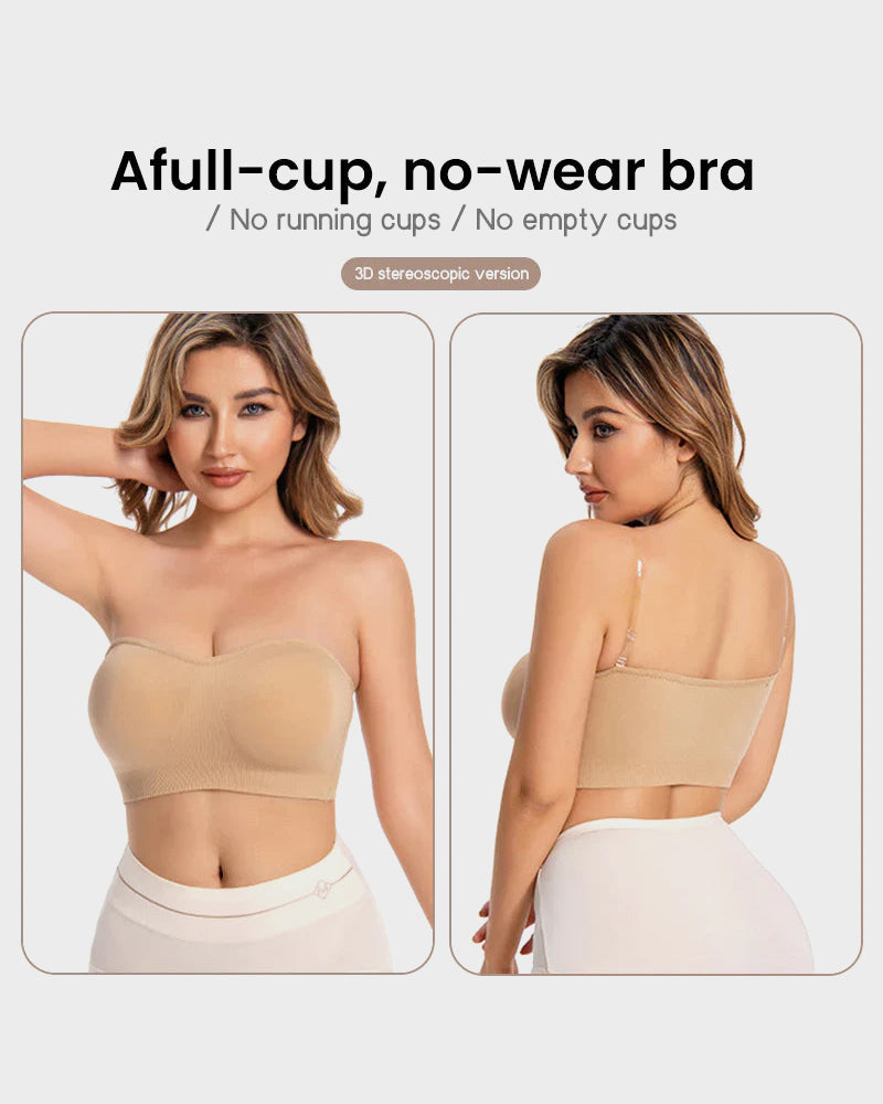 SFRCORD® Strapless Bras Non-Slip Silicone Padded Bandeau Bra(2 Pack)