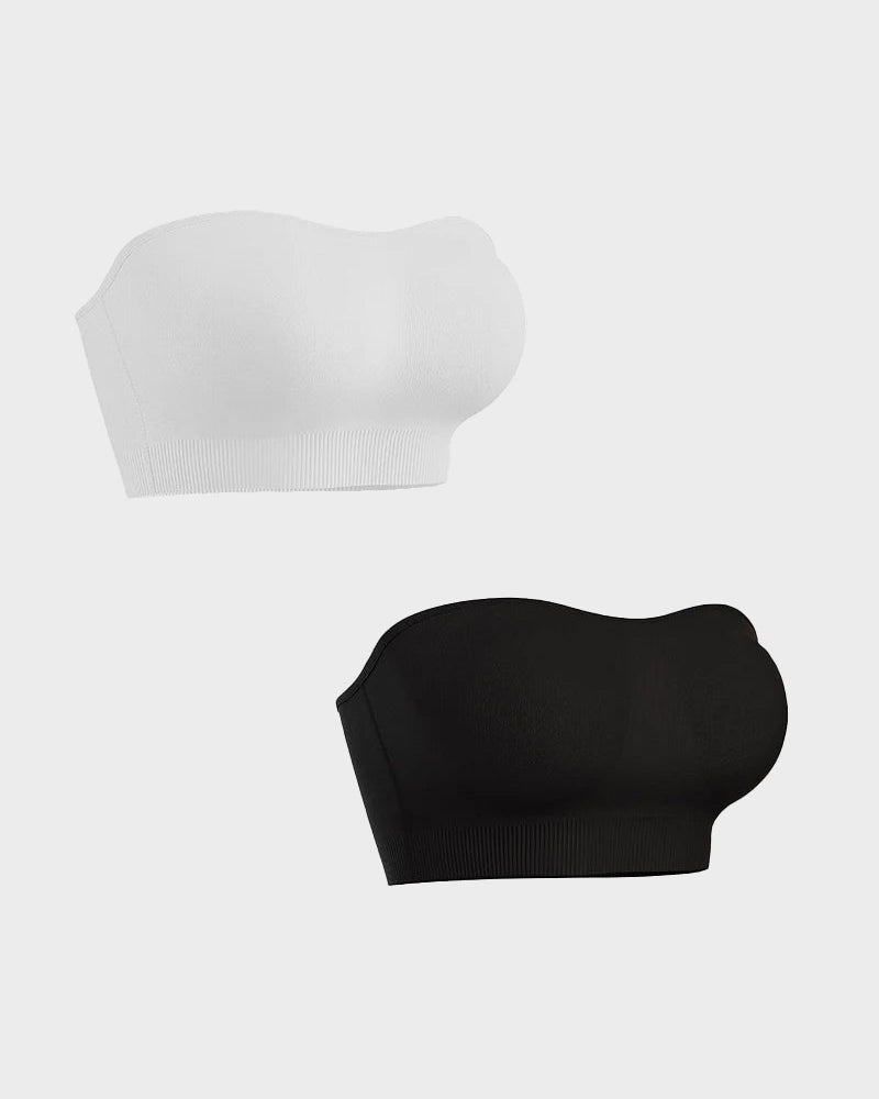 SFRCORD® Strapless Bras Non-Slip Silicone Padded Bandeau Bra(2 Pack)