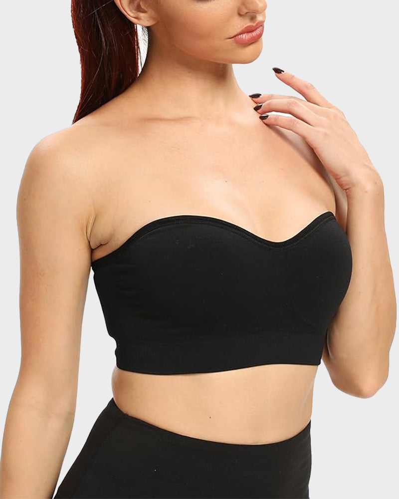 SFRCORD® Strapless Bras Non-Slip Silicone Padded Bandeau Bra(2 Pack)