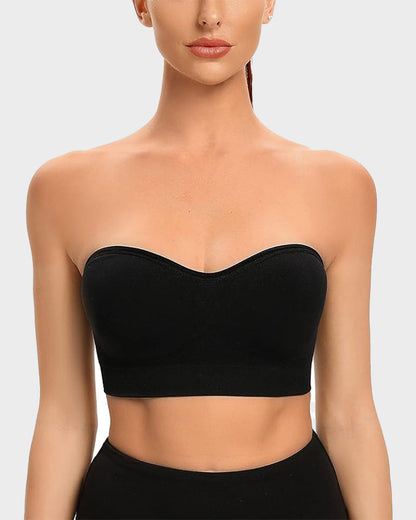 SFRCORD® Strapless Bras Non-Slip Silicone Padded Bandeau Bra(2 Pack)