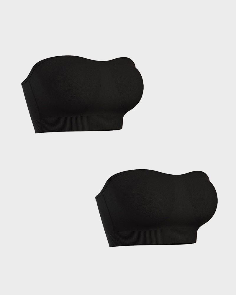 SFRCORD® Strapless Bras Non-Slip Silicone Padded Bandeau Bra(2 Pack)