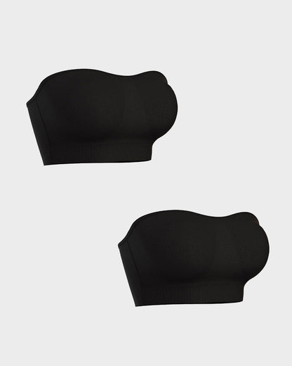 SFRCORD® Strapless Bras Non-Slip Silicone Padded Bandeau Bra(2 Pack)