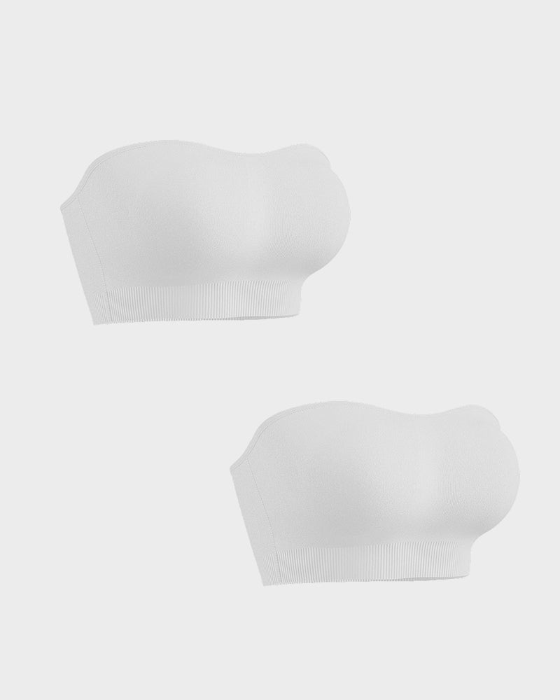 SFRCORD® Strapless Bras Non-Slip Silicone Padded Bandeau Bra(2 Pack)
