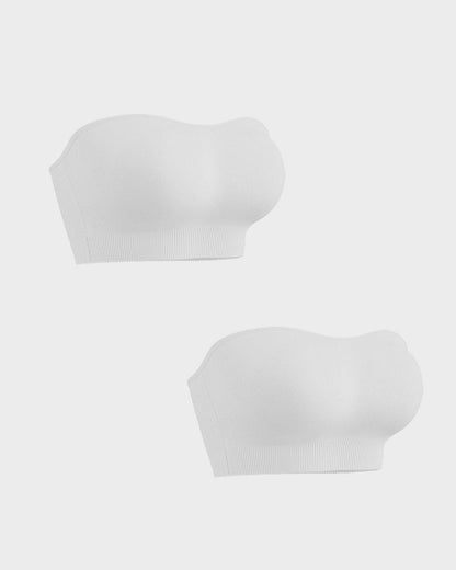 SFRCORD® Strapless Bras Non-Slip Silicone Padded Bandeau Bra(2 Pack)