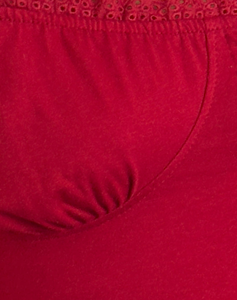 SFRCORD® Lace Trim Corset Top in Adrenaline Red