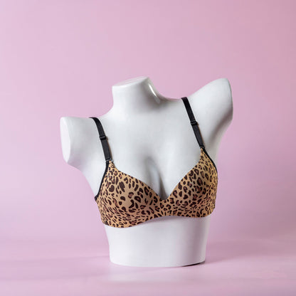 SFRCORD® Deep Cup Cheetah Print Minimizer Bra