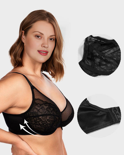 SFRCORD® Full Coverage Lace Minimizer Bra - Petal