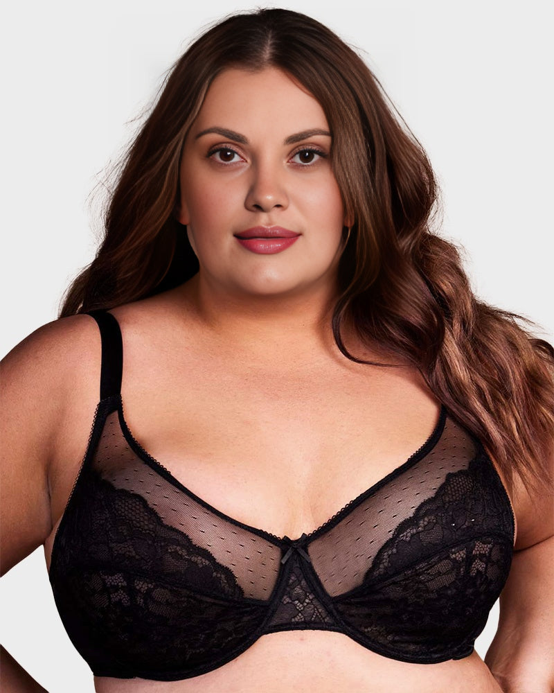 SFRCORD® Full Coverage Lace Minimizer Bra - Petal