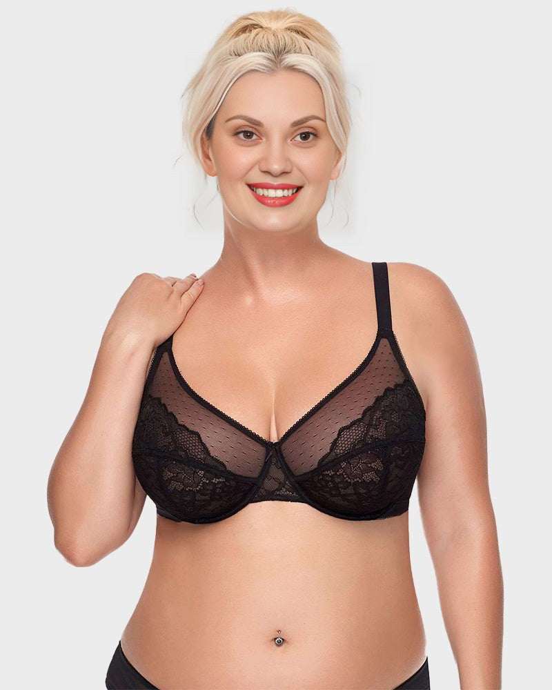 SFRCORD® Full Coverage Lace Minimizer Bra - Petal