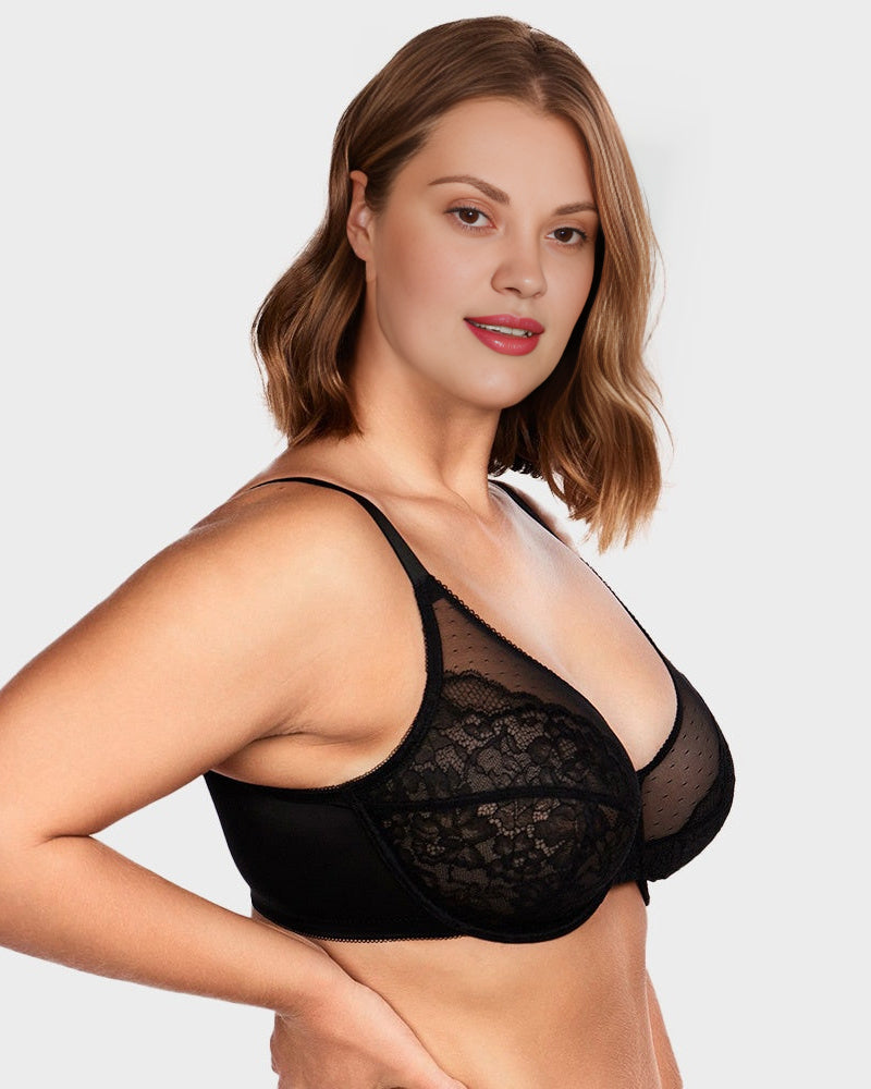 SFRCORD® Full Coverage Lace Minimizer Bra - Petal