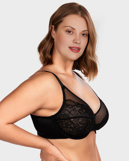 SFRCORD® Full Coverage Lace Minimizer Bra - Petal