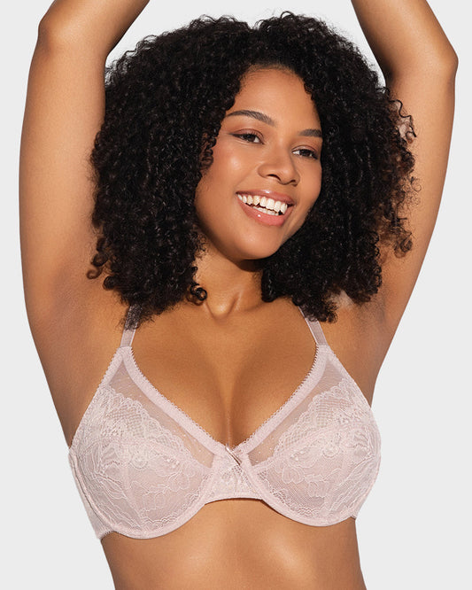 SFRCORD® Full Coverage Lace Minimizer Bra - Petal