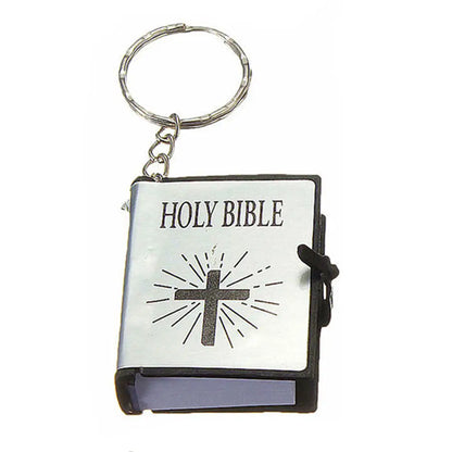CILIFER® Mini English HOLY BIBLE Keychains Christian Jesus Cross Muslim Keyrings Women Bag Charm Prayer God Bless Key Holder Accessories