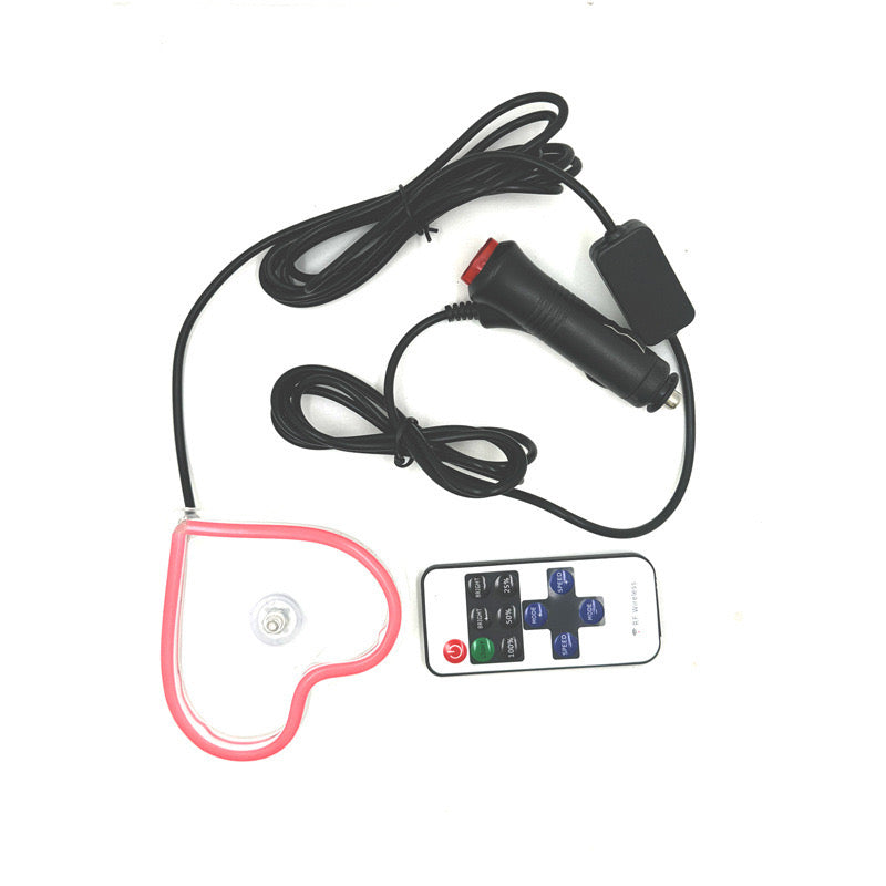 CILIFER® Heart-Shaped LED Car Light – 7 Color Neon Glow with Remote | Easy Install Ambient Light for Dashboard & Windows