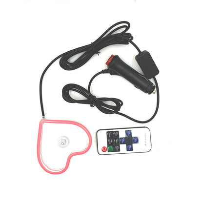 CILIFER® Heart-Shaped LED Car Light – 7 Color Neon Glow with Remote | Easy Install Ambient Light for Dashboard & Windows
