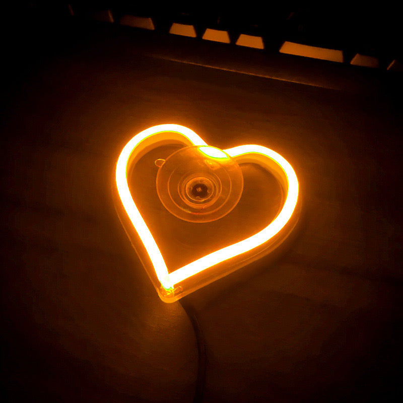 CILIFER® Heart-Shaped LED Car Light – 7 Color Neon Glow with Remote | Easy Install Ambient Light for Dashboard & Windows