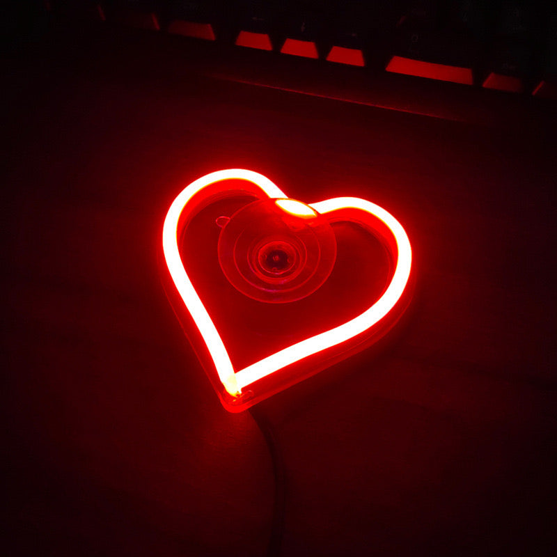 CILIFER® Heart-Shaped LED Car Light – 7 Color Neon Glow with Remote | Easy Install Ambient Light for Dashboard & Windows