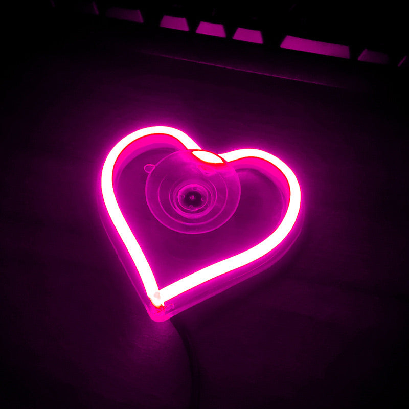 CILIFER® Heart-Shaped LED Car Light – 7 Color Neon Glow with Remote | Easy Install Ambient Light for Dashboard & Windows