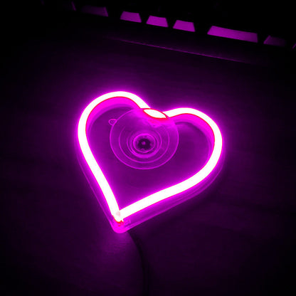 CILIFER® Heart-Shaped LED Car Light – 7 Color Neon Glow with Remote | Easy Install Ambient Light for Dashboard & Windows