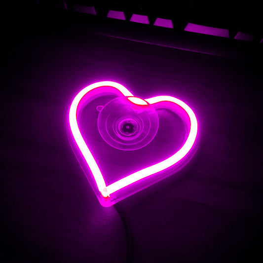 CILIFER® Heart-Shaped LED Car Light – 7 Color Neon Glow with Remote | Easy Install Ambient Light for Dashboard & Windows