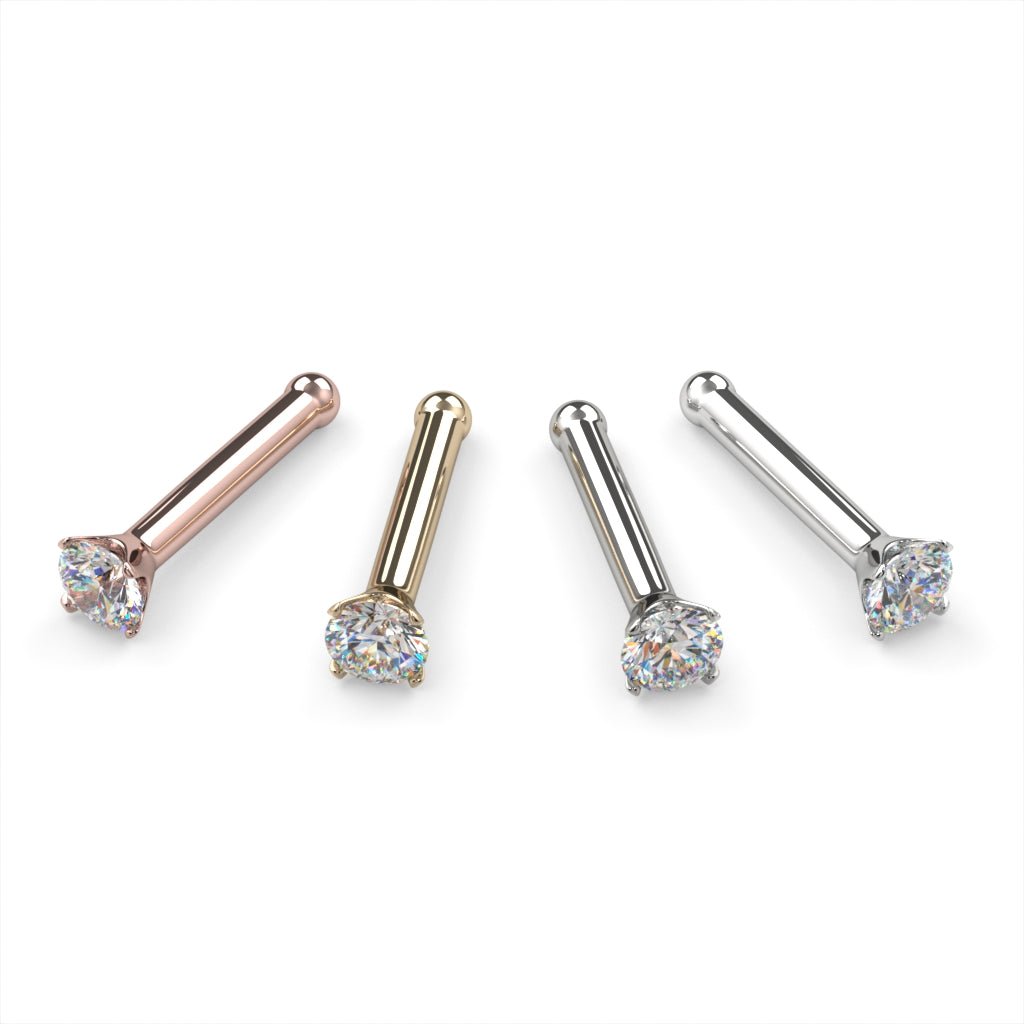 CILIFER® 2mm  Diamond Prong Nose Ring Stud