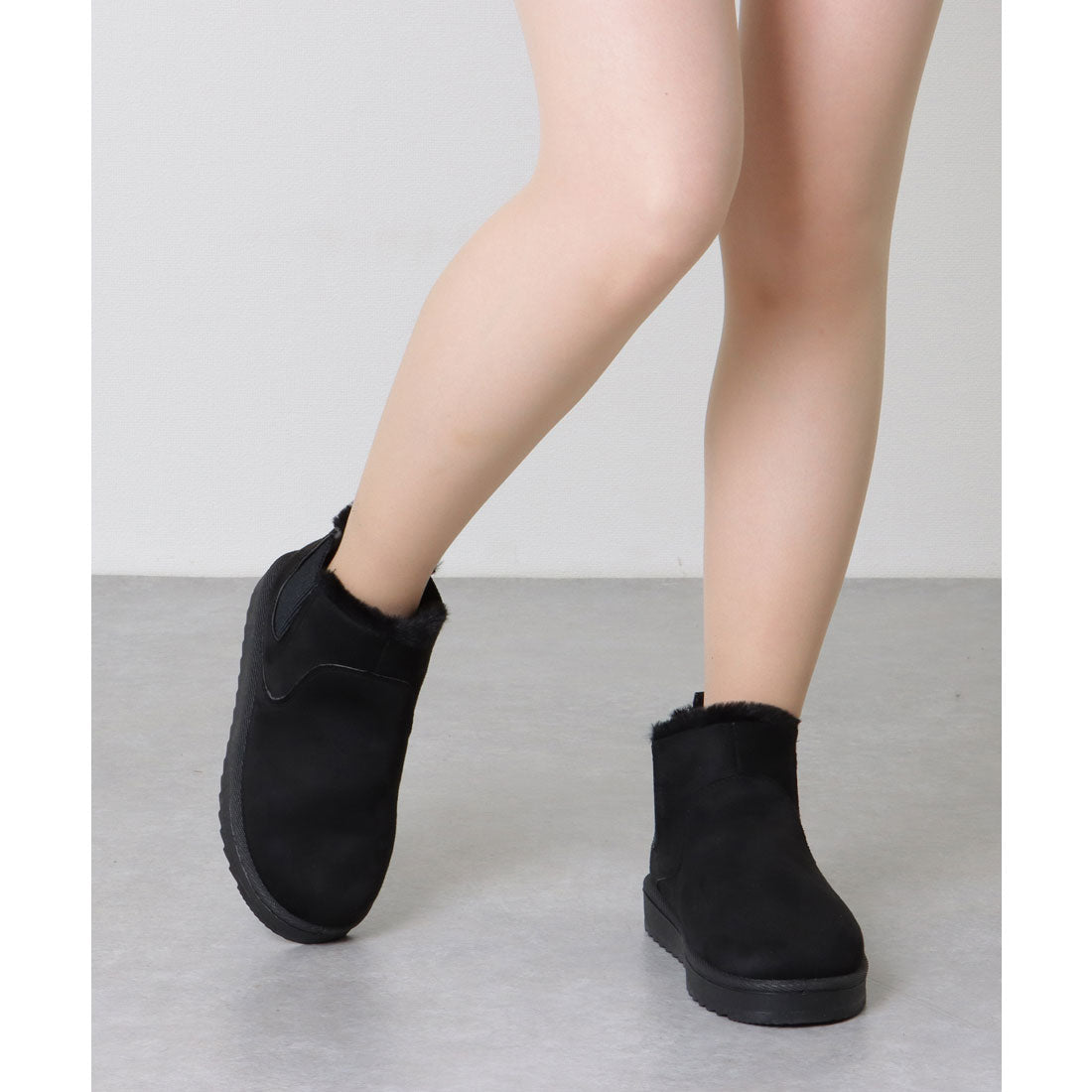 SFRCORD® Race Ladies Lace Ladies Side Gore Lined Boa Mouton-style Short Boots