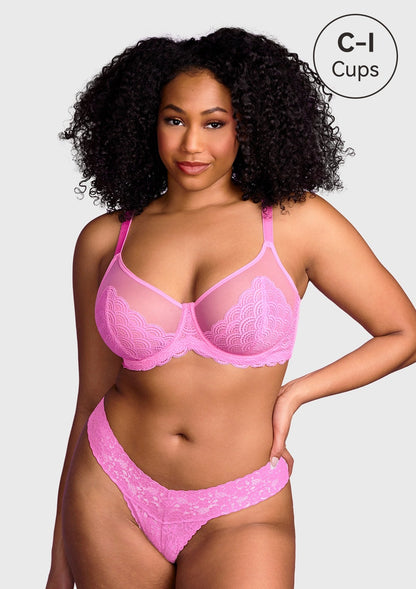 SFRCORD® Mermaid Scales Lace Unlined Bra