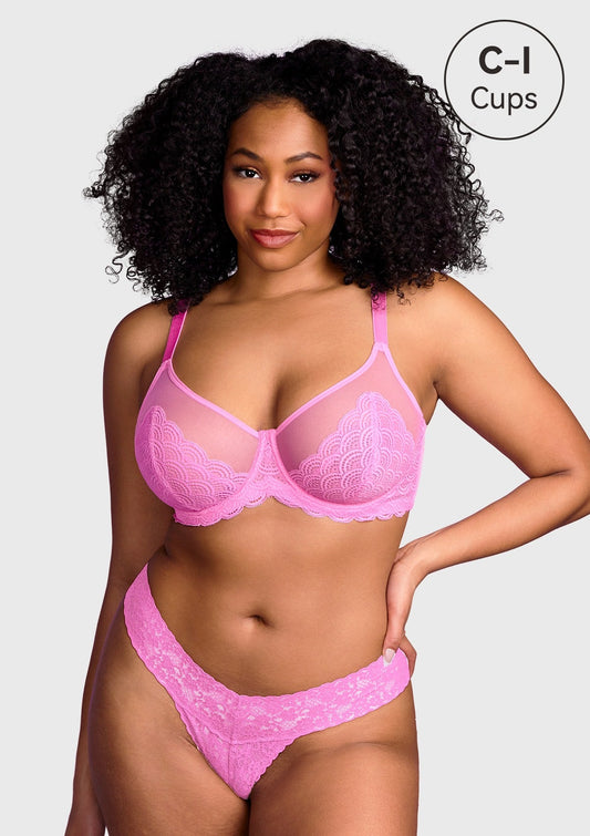 SFRCORD® Mermaid Scales Lace Unlined Bra